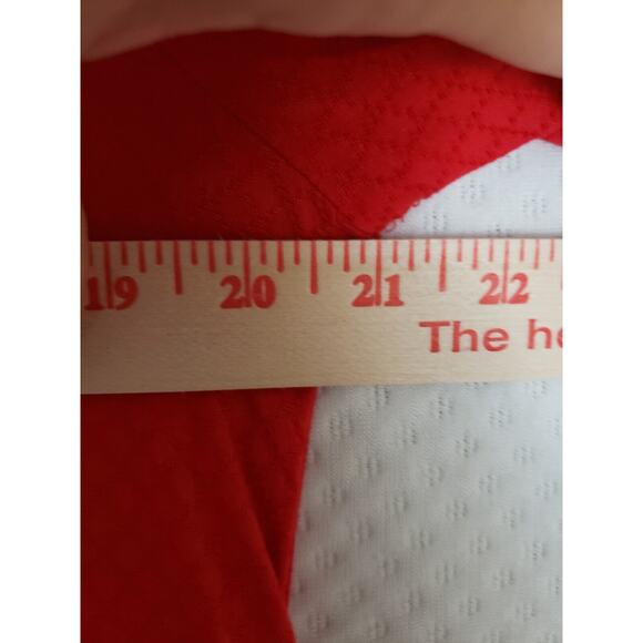 KNOX ROSE SIZE XS (oversized) Cross-stitched EMBROIDERED Red Boho 3/4 Sleeve Top - Picture 4 of 11